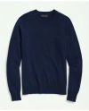 Brooks Brothers 3-ply Cashmere Crewneck Saddle Shoulder Sweater In British Blue