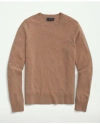 Brooks Brothers 3-ply Cashmere Crewneck Saddle Shoulder Sweater In Brown