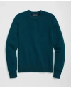 Brooks Brothers 3-ply Cashmere Crewneck Saddle Shoulder Sweater In Green