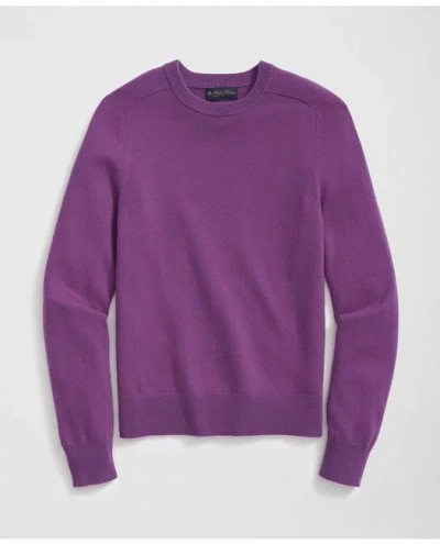 Brooks Brothers 3-ply Cashmere Crewneck Saddle Shoulder Sweater In Lilac
