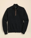 Brooks Brothers 3-ply Cashmere Half-zip Sweater In Black