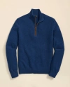 Brooks Brothers 3-ply Cashmere Half-zip Sweater In Blue