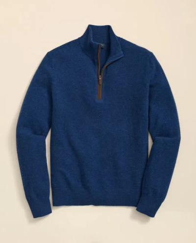 Brooks Brothers 3-ply Cashmere Half-zip Sweater In Blue