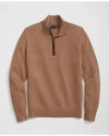 Brooks Brothers 3-ply Cashmere Half-zip Sweater In Brown