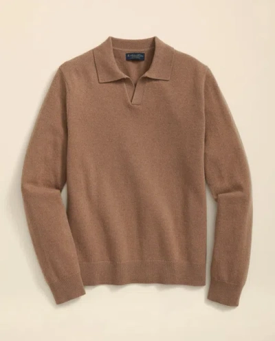 Brooks Brothers 3-ply Cashmere Jonny Collar Polo Sweater In Brown