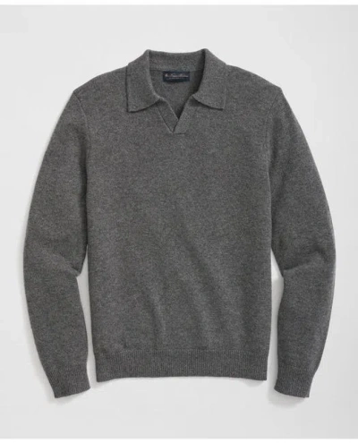 Brooks Brothers 3-ply Cashmere Jonny Collar Polo Sweater In Dark Grey
