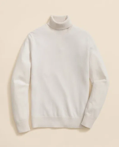 Brooks Brothers 3-ply Cashmere Turtleneck Sweater In White