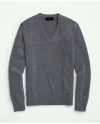 Brooks Brothers 3-ply Cashmere V-neck Sweater In Grey