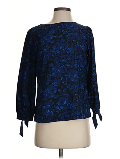 Pre-owned Brooks Brothers 3/4 Sleeve Blouse In Blue