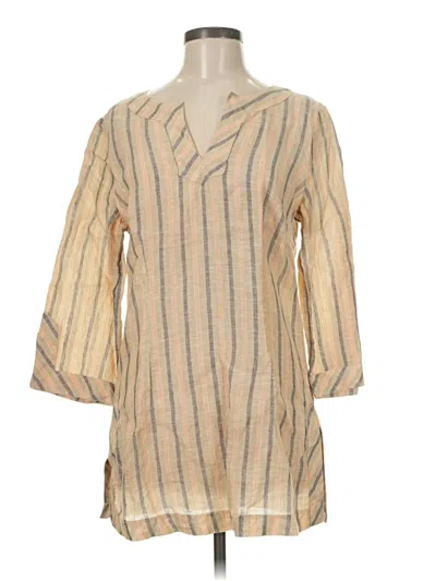 Pre-owned Brooks Brothers 3/4 Sleeve Blouse In Brown