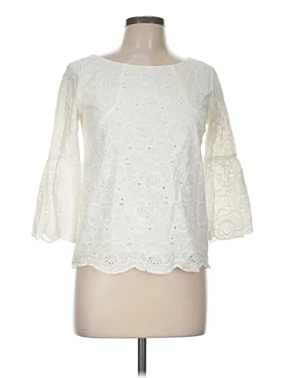 Pre-owned Brooks Brothers 3/4 Sleeve Blouse In Ivory