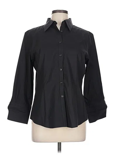 Pre-owned Brooks Brothers 3/4 Sleeve Button Down Shirt In Black
