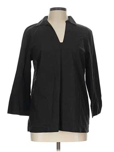 Pre-owned Brooks Brothers 3/4 Sleeve Button Down Shirt In Black