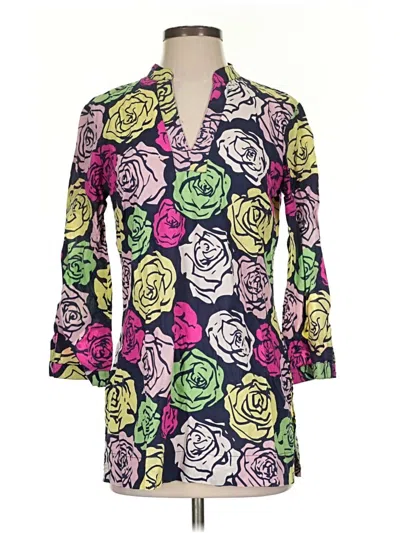 Pre-owned Brooks Brothers 346 3/4 Sleeve Blouse In Pink