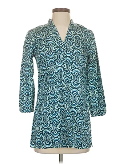 Pre-owned Brooks Brothers 346 3/4 Sleeve Button Down Shirt In Blue