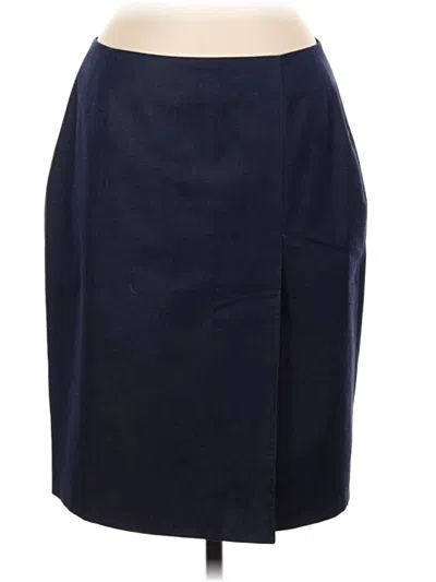 Pre-owned Brooks Brothers 346 Formal Skirt In Blue
