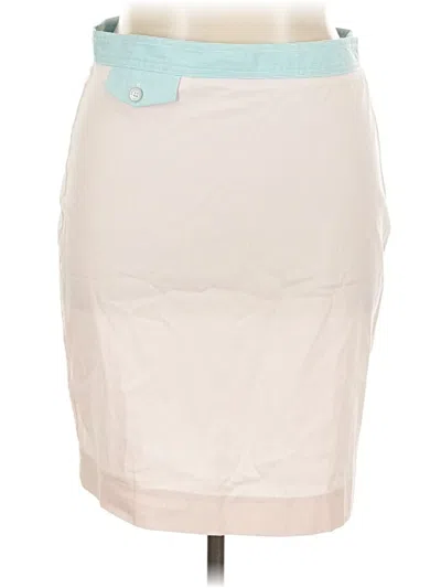 Pre-owned Brooks Brothers 346 Formal Skirt In Ivory