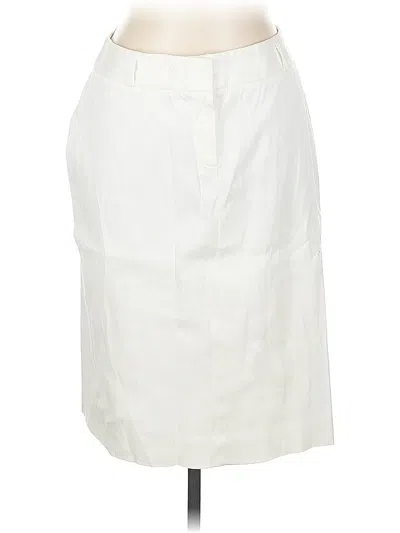 Pre-owned Brooks Brothers 346 Formal Skirt In White