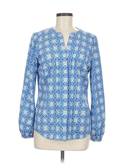 Pre-owned Brooks Brothers 346 Long Sleeve Blouse In Blue