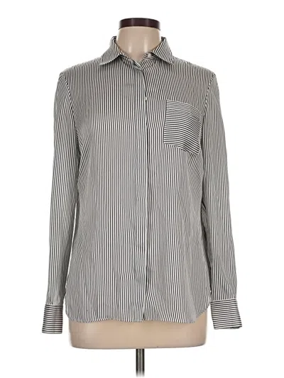 Pre-owned Brooks Brothers 346 Long Sleeve Blouse In Gray