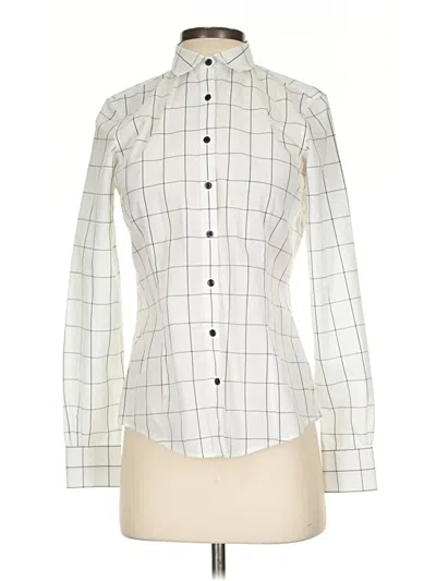 Pre-owned Brooks Brothers 346 Long Sleeve Blouse In Ivory