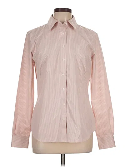 Pre-owned Brooks Brothers 346 Long Sleeve Blouse In Pink