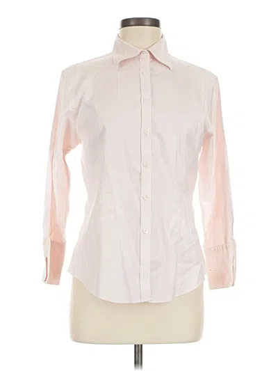 Pre-owned Brooks Brothers 346 Long Sleeve Blouse In Pink