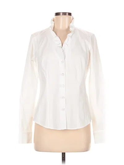 Pre-owned Brooks Brothers 346 Long Sleeve Blouse In White