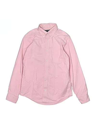 Pre-owned Brooks Brothers 346 Kids' Long Sleeve Button Down Shirt In Pink