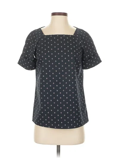 Pre-owned Brooks Brothers 346 Short Sleeve Blouse In Blue