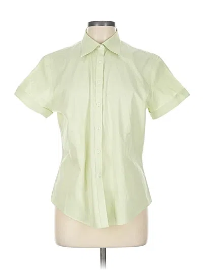 Pre-owned Brooks Brothers 346 Short Sleeve Blouse In Green