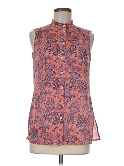 Pre-owned Brooks Brothers 346 Sleeveless Blouse In Orange