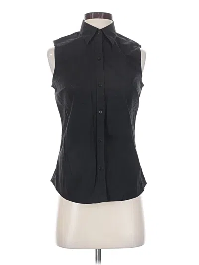Pre-owned Brooks Brothers 346 Sleeveless Button Down Shirt In Black