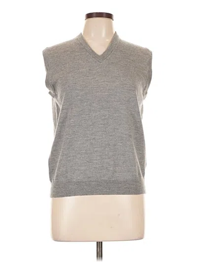Pre-owned Brooks Brothers 346 Sleeveless Top Gray V-neck Tops