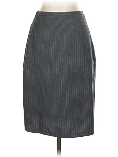 Pre-owned Brooks Brothers 346 Wool Skirt In Gray