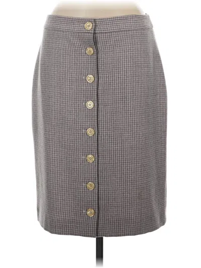 Pre-owned Brooks Brothers 346 Wool Skirt In Gray