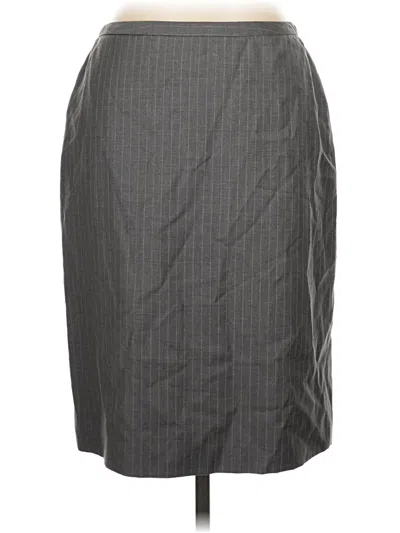Pre-owned Brooks Brothers 346 Wool Skirt In Gray