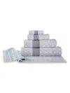 Brooks Brothers 4-piece Circle & Square Turkish Cotton Wash Cloth Set In Gray