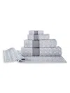 Brooks Brothers 4-piece Circle & Square Turkish Cotton Wash Cloth Set In Silver