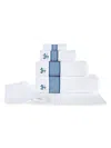 Brooks Brothers 4-piece Fancy Border Turkish Cotton Wash Cloth Set In Royal Blue