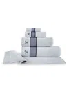 Brooks Brothers 4-piece Fancy Border Turkish Cotton Wash Cloth Set In Silver