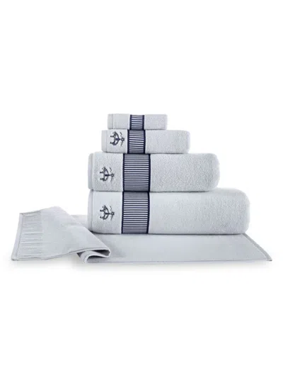 Brooks Brothers Kids' 4-piece Fancy Border Turkish Cotton Wash Cloth Set In Gray