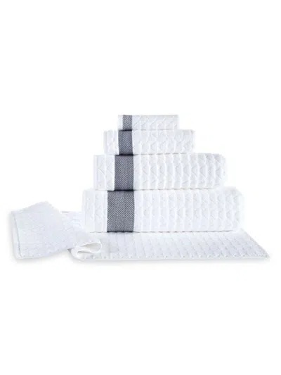 Brooks Brothers Kids' 4-piece Herringbone Turkish Cotton Wash Cloth Set In White