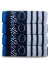 Brooks Brothers 4-piece Nautical Stripe Hand Towel Set In Navy