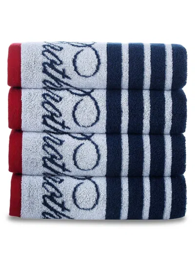 Brooks Brothers Kids' 4-piece Nautical Stripe Hand Towel Set In Blue
