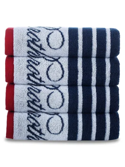 Brooks Brothers 4-piece Nautical Stripe Hand Towel Set In White