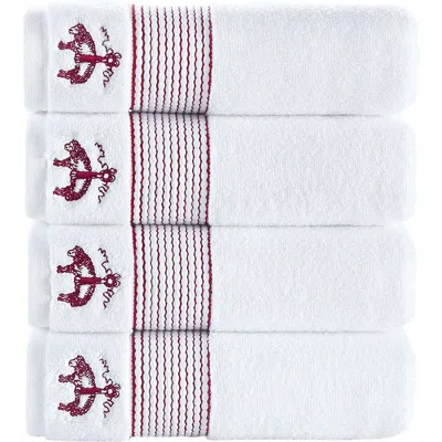 Brooks Brothers 4-piece Robe Stripe Cotton Towel Set In White