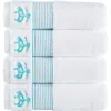 Brooks Brothers 4-piece Robe Stripe Cotton Towel Set In White/sea Glass