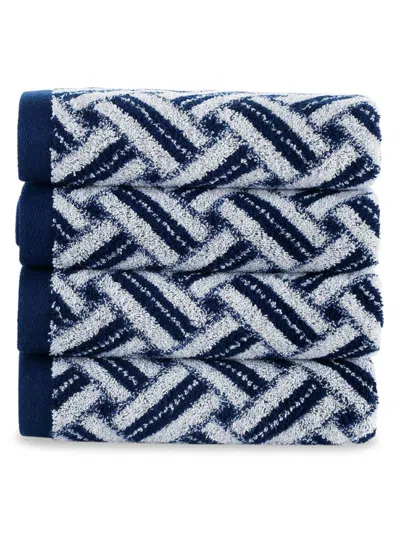 Brooks Brothers 4-piece Turkish Cotton Hand Towel Set In Blue