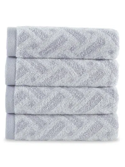 Brooks Brothers 4-piece Turkish Cotton Hand Towel Set In Silver